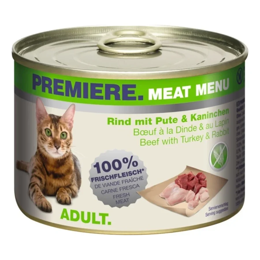 PREMIERE Meat Menu Adult Bœuf à la dinde et au lapin 12x200 g
