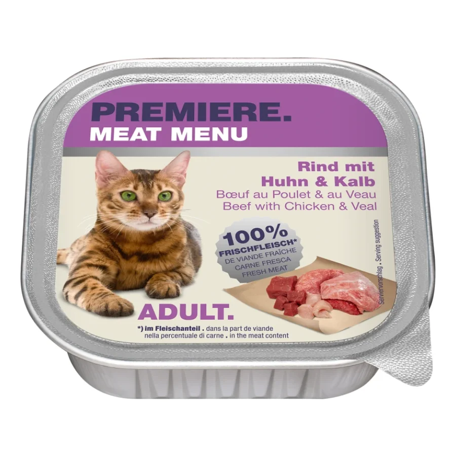 PREMIERE Meat Menu Adult Boeuf avec poulet et veau 16x100 g