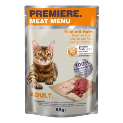 PREMIERE Meat Menu Adult Bœuf et poulet 24x85 g