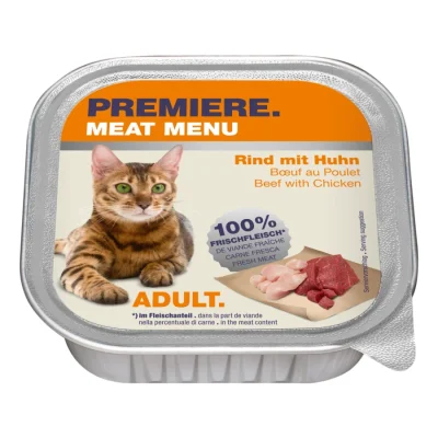 PREMIERE Meat Menu Adult Bœuf et poulet 64x100 g