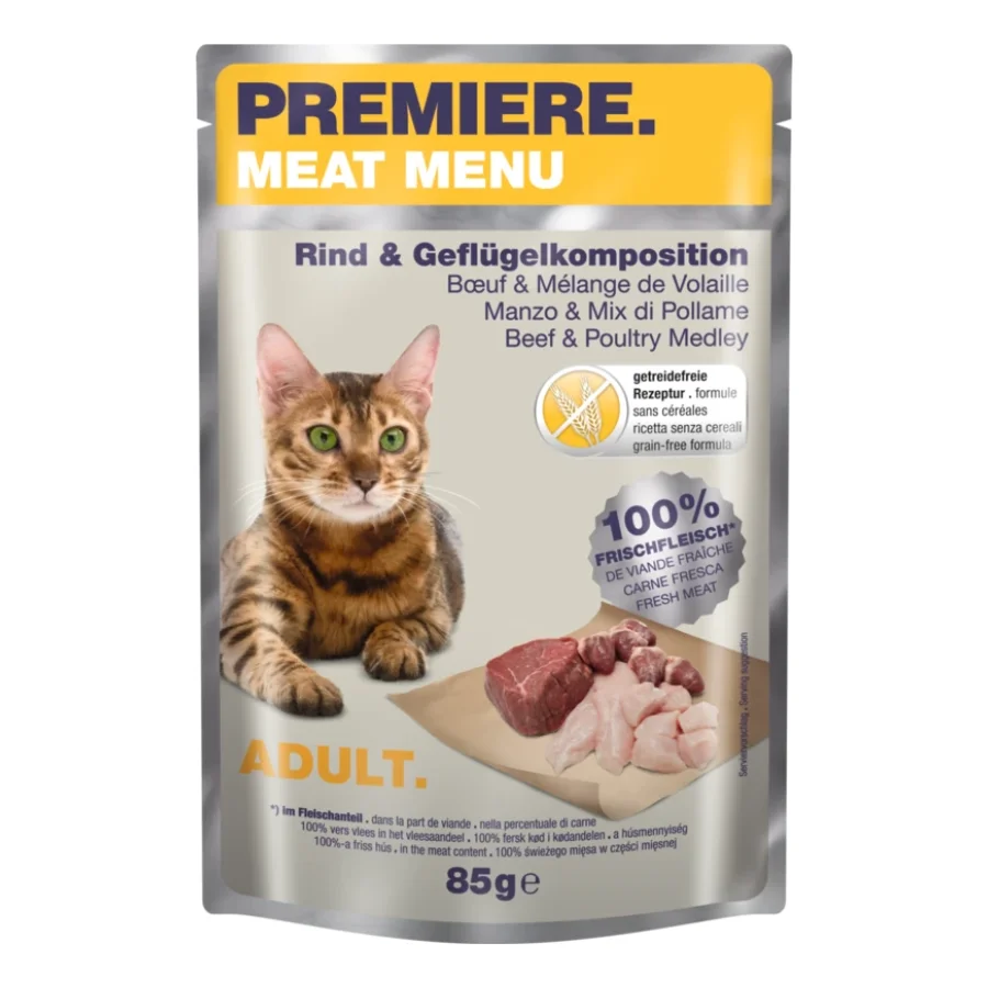 PREMIERE Meat Menu Adult Boeuf & Mélange de volaille 48x85 g