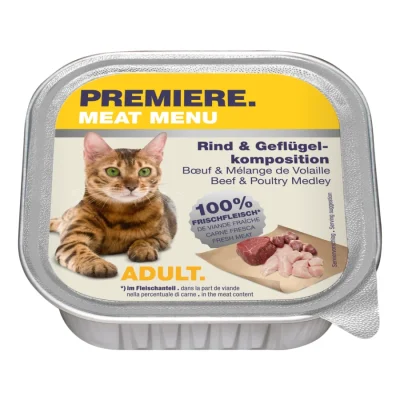 PREMIERE Meat Menu Adult Boeuf & Mélange de volaille 64x100 g