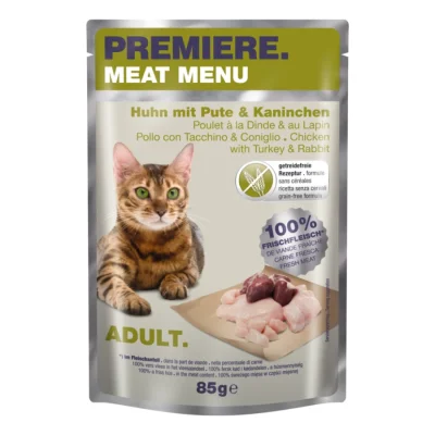 PREMIERE Meat Menu Adult Poulet à la dinde & au lapin 12x85 g