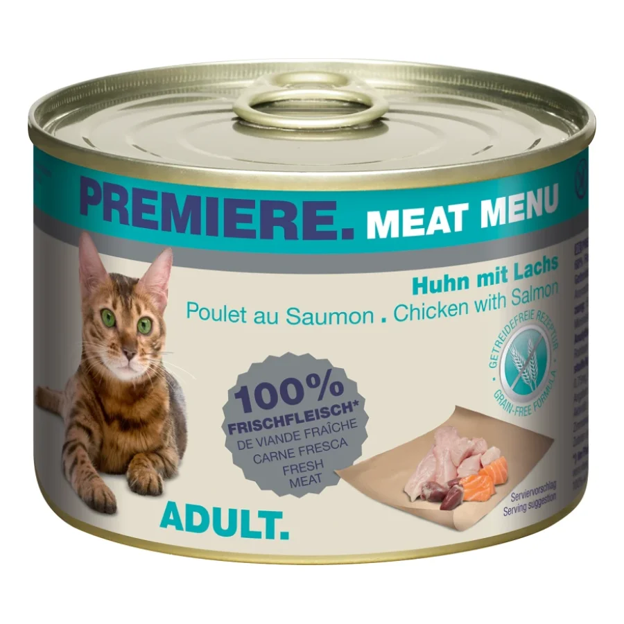 PREMIERE Meat Menu Adult Poulet avec saumon 6x200 g