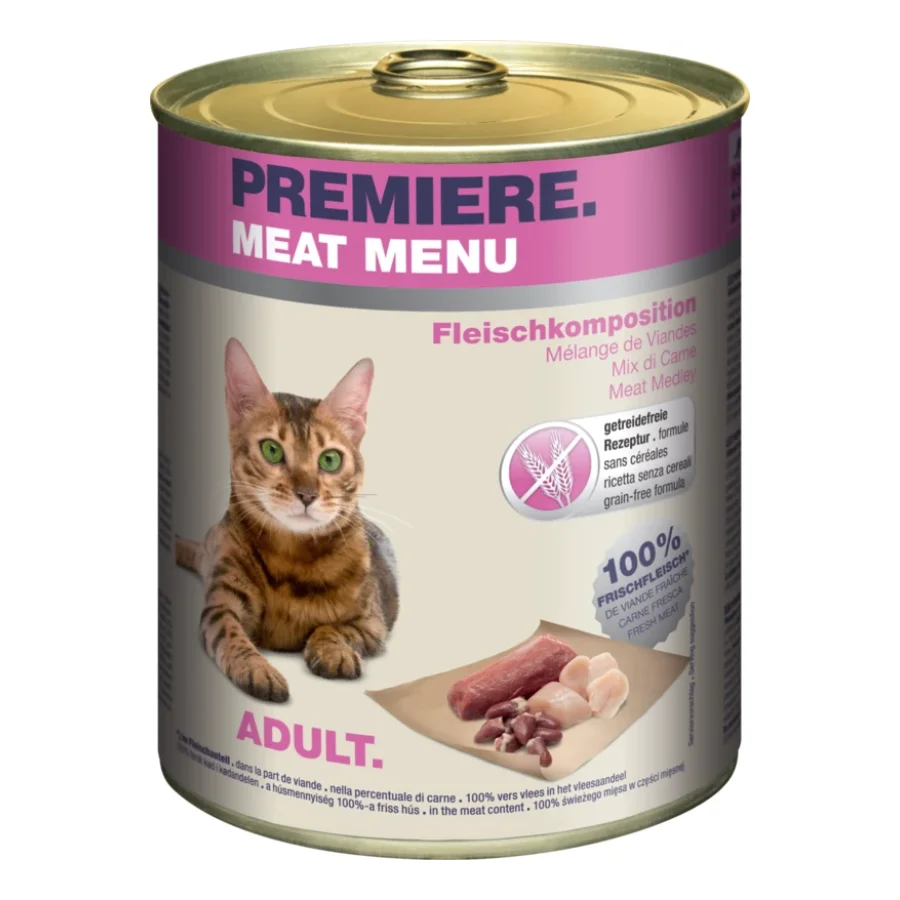 PREMIERE Meat Menu Adulte Mélange de viandes 6x800 g