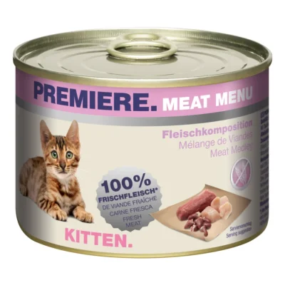 PREMIERE Meat Menu pour chatons Mélange de viandes 6x200 g