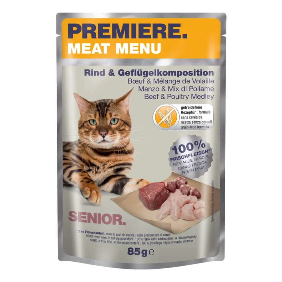 PREMIERE Meat Menu Senior Bœuf, Volaille 12 x 85 g