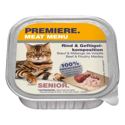 PREMIERE Meat Menu Senior Bœuf, Volaille 16x100 g