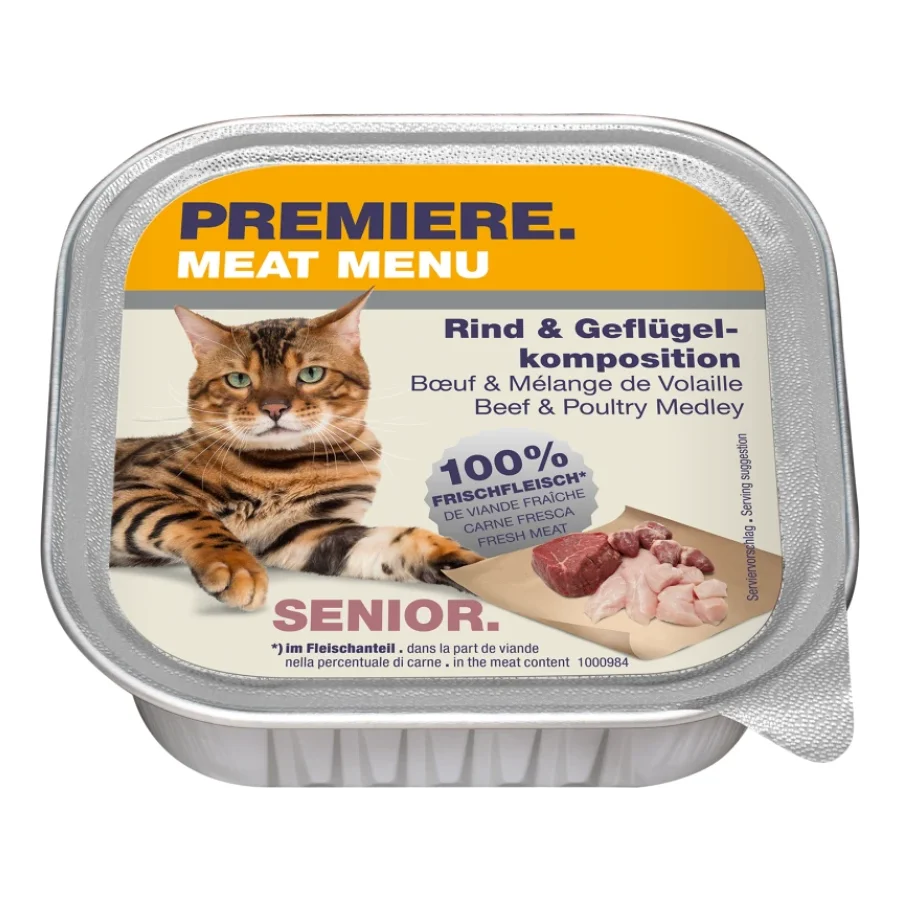 PREMIERE Meat Menu Senior Bœuf, Volaille 16x100 g