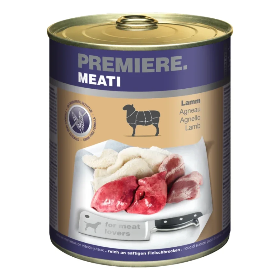 PREMIERE Meati nourriture humide pour chien, Adulte, Agneau 12x800 g