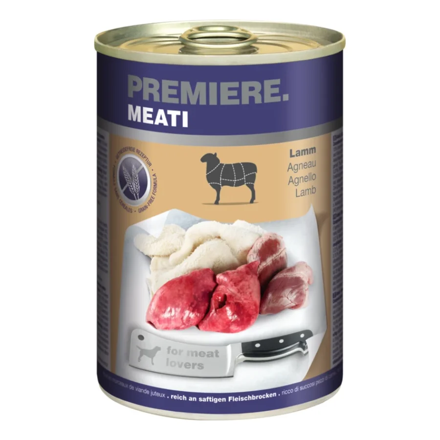 PREMIERE Meati nourriture humide pour chien, adulte Agneau 24x400 g