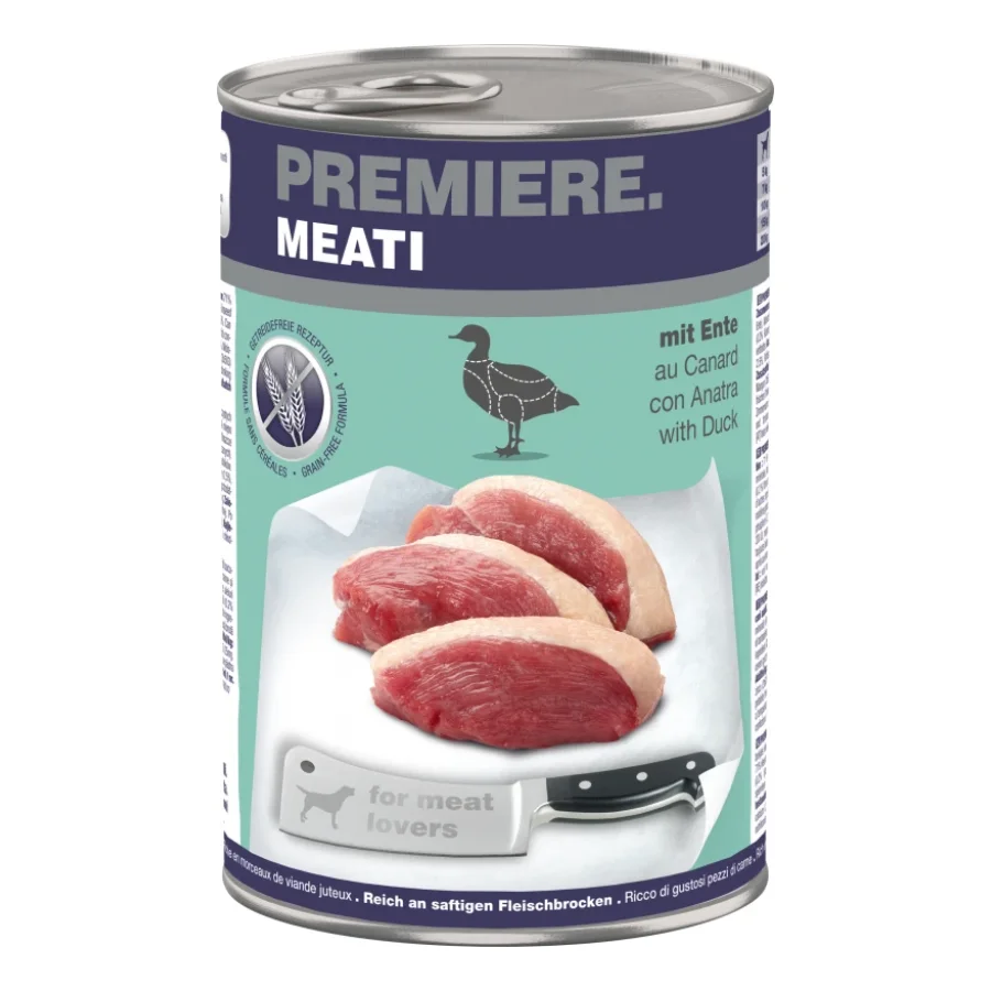 PREMIERE Meati nourriture humide pour chien, adulte Canard 6x400 g