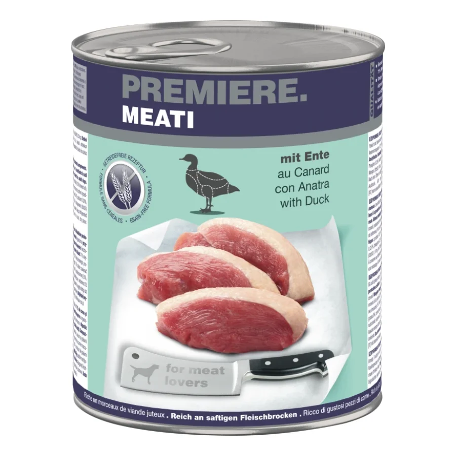 PREMIERE Meati nourriture humide pour chien, Adulte, Canard 6x800 g