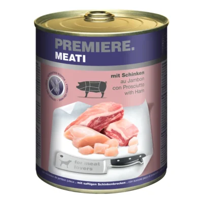 PREMIERE Meati nourriture humide pour chien, Adulte, Jambon 12x800 g