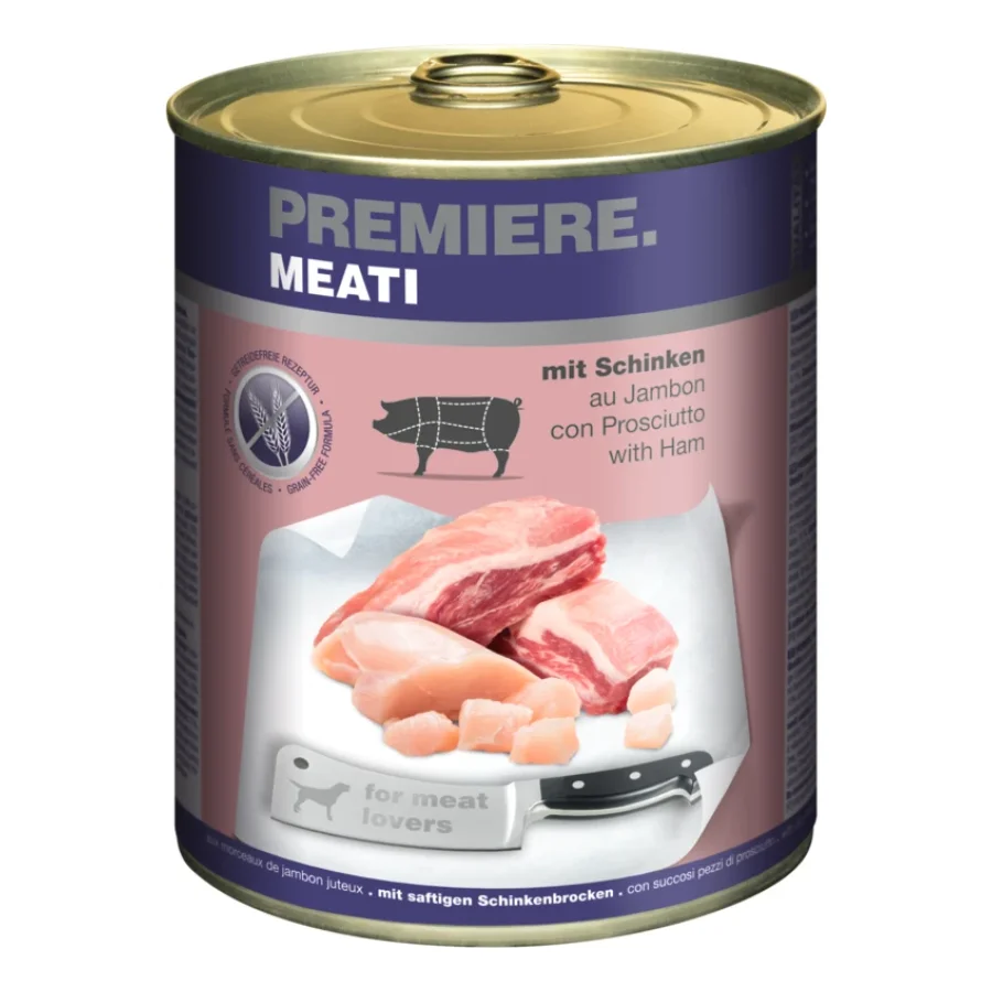 PREMIERE Meati nourriture humide pour chien, Adulte, Jambon 6x800 g