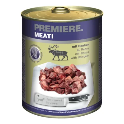 PREMIERE Meati nourriture humide pour chien, Adulte, Renne 12x800 g