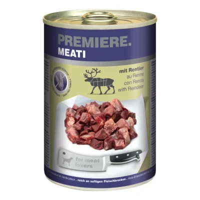 PREMIERE Meati nourriture humide pour chien, adulte Renne 24x400 g