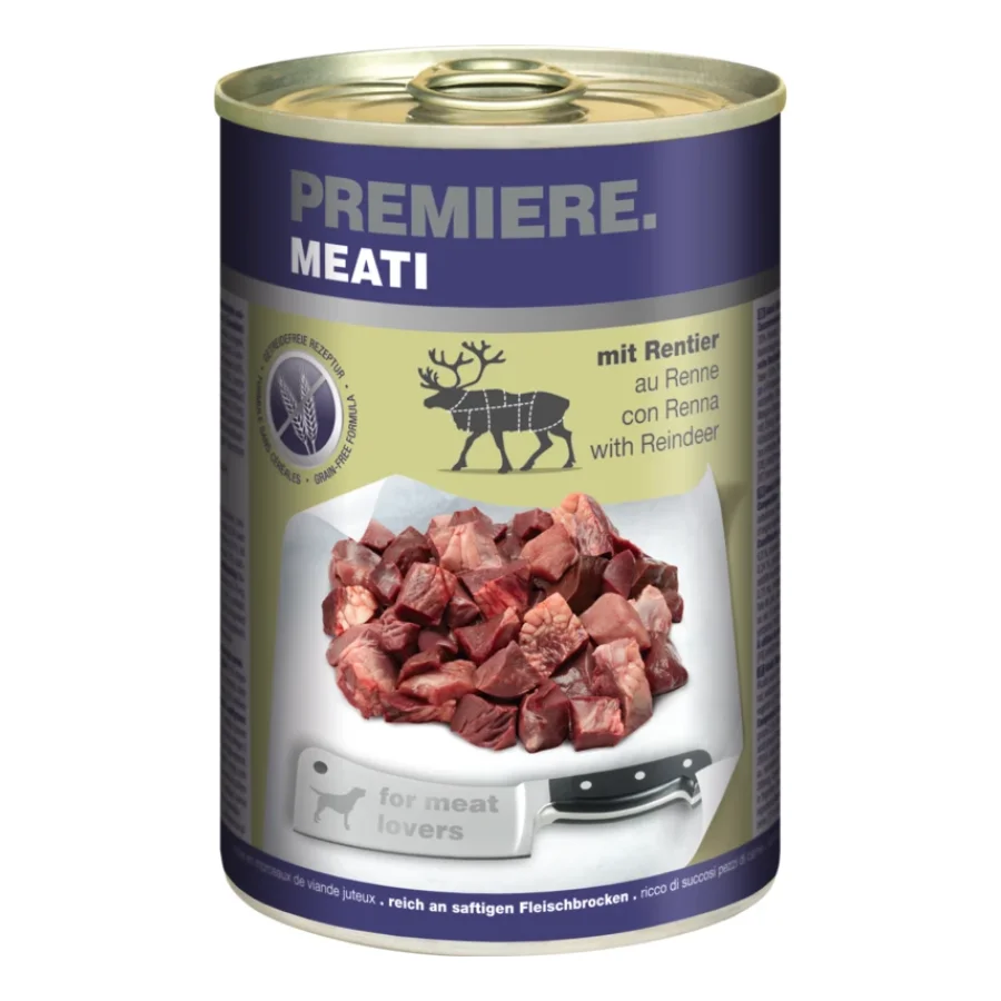 PREMIERE Meati nourriture humide pour chien, adulte Renne 6x400 g