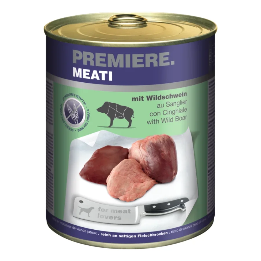 PREMIERE Meati nourriture humide pour chien, Adulte, Sanglier 24x800 g