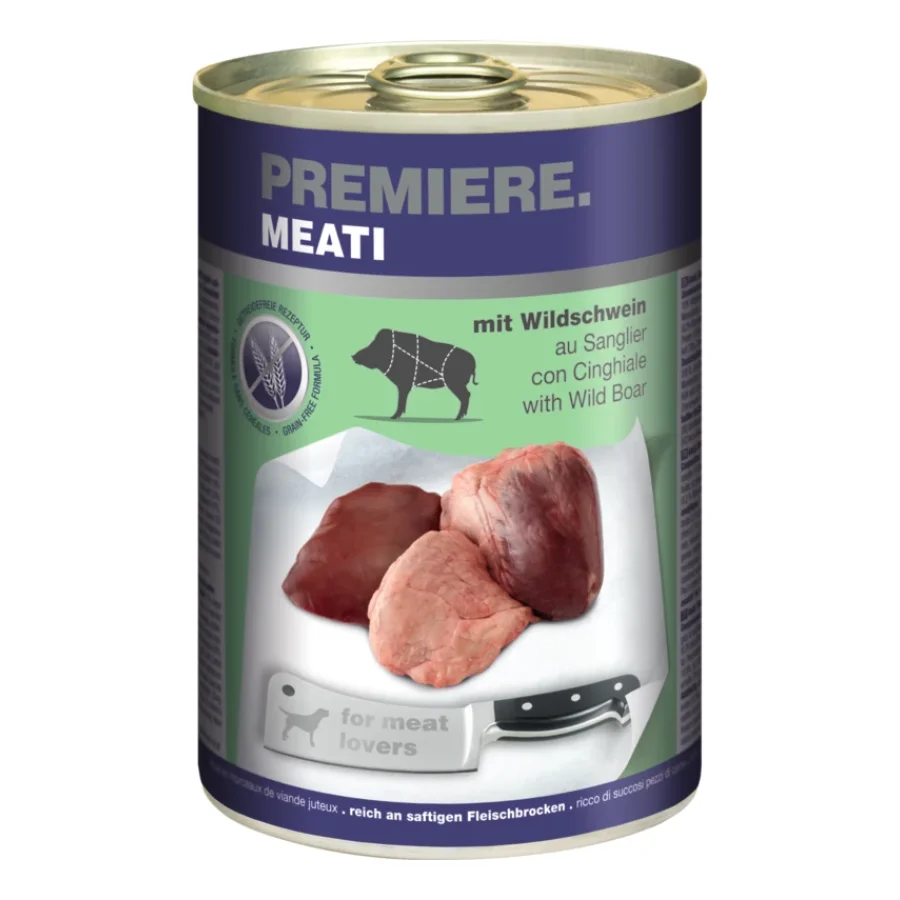 PREMIERE Meati nourriture humide pour chien, adulte Sanglier 6x400 g
