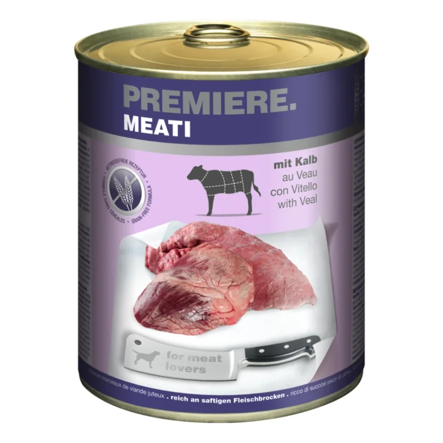 PREMIERE Meati nourriture humide pour chien, Adulte, Veau 6x800 g