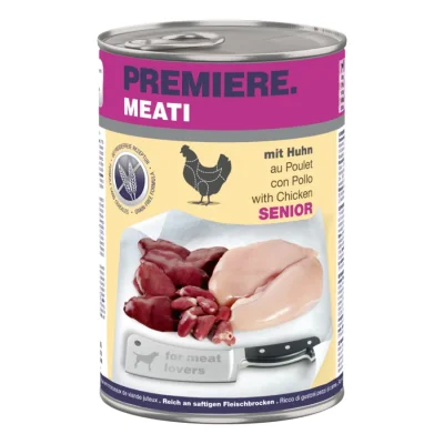 PREMIERE Meati nourriture humide pour chien, senior Poulet 6x400 g