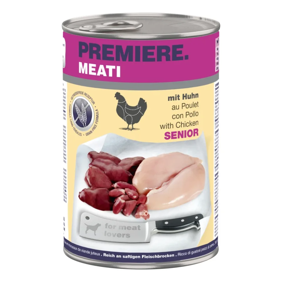 PREMIERE Meati nourriture humide pour chien, senior Poulet 6x400 g
