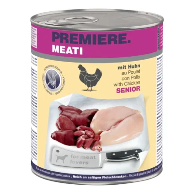 PREMIERE Meati nourriture humide pour chien, senior Poulet 6x800 g