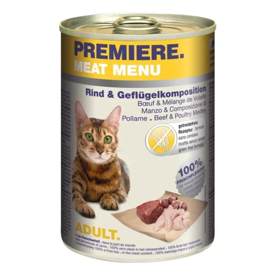 PREMIERE Menu Viande Adulte Boeuf & Mélange de volaille 24x400 g
