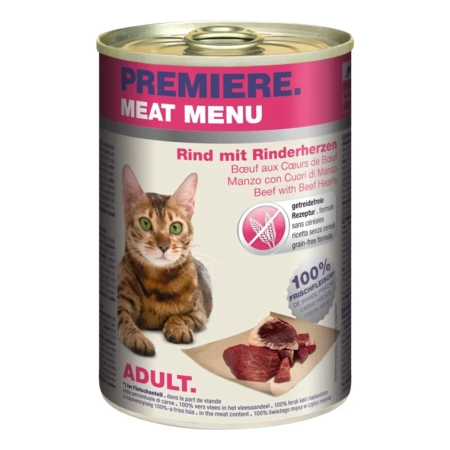 PREMIERE Menu Viande Adulte Cœurs de bœuf 12x400 g