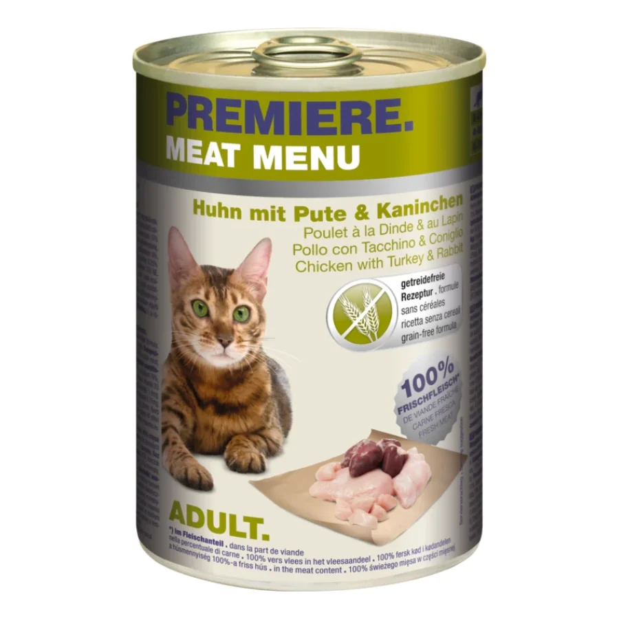 PREMIERE Menu Viande Adulte Poulet à la dinde & au lapin 6x400 g
