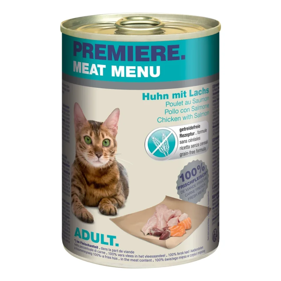 PREMIERE Menu Viande Adulte Poulet avec saumon 6x400 g
