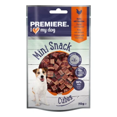 PREMIERE Mini Cubes Poulet aux carottes et aux épinards 10 x 70 g