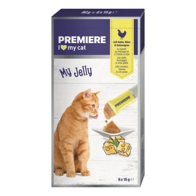 PREMIERE MyJelly 6 x 15 g Huhn, Käse & Katzengras