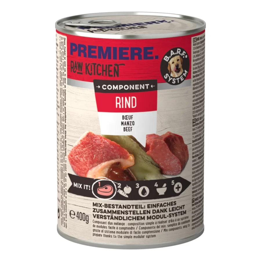 PREMIERE PAW KITCHEN Nourriture humide Chien Adulte Composant Bœuf et veau 12x400 g
