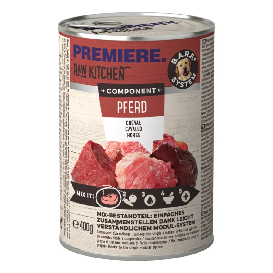 PREMIERE PAW KITCHEN Nourriture humide Chien Adulte Composant Cheval 6x400 g