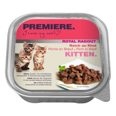 PREMIERE Royal Ragout Kitten Riche en bœuf 64x100 g