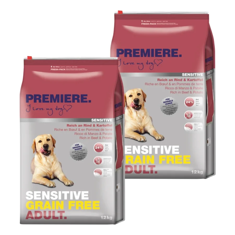 PREMIERE Sensitive Sans Céréales Adulte Bœuf 2x12 kg