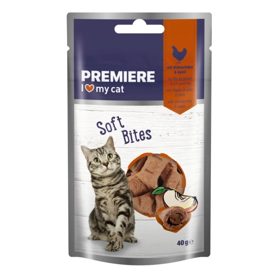 PREMIERE Soft Bites Foie de poulet et pomme 3x40 g