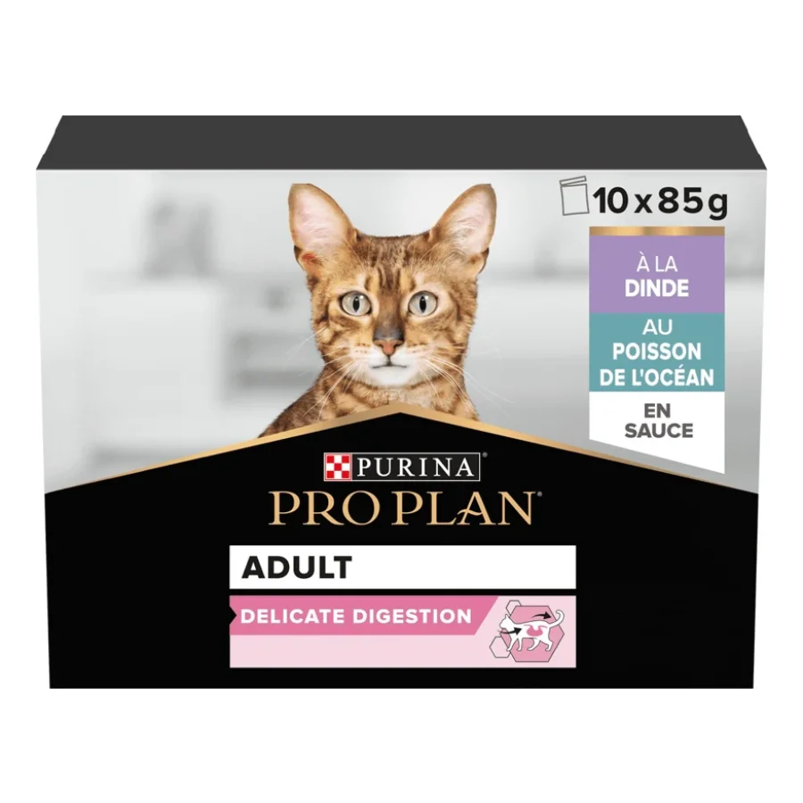 PRO PLAN Multivariété Delicate Digestion Dinde & Poisson De l’Ocean 10 x 85 g
