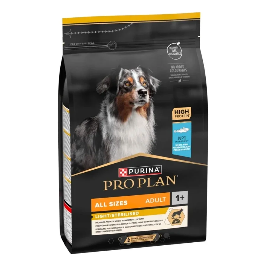 PRO PLAN PURINA All Sizes Adult Dog Light / Sterilised Poisson blanc 14 kg