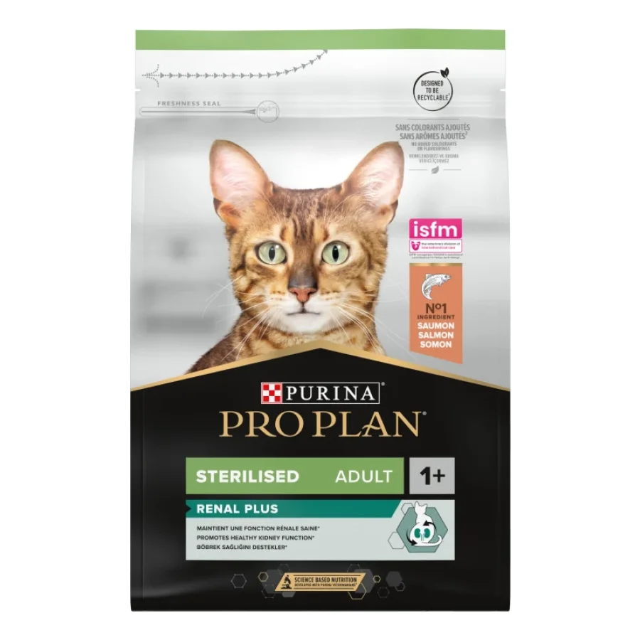 PRO PLAN Sterilised Adult 1+ Optirenal riche en saumon 3 kg