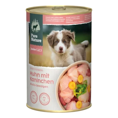 Pure Nature Chien Junior Poulet avec Lapin & Bœuf 6 x 400 g