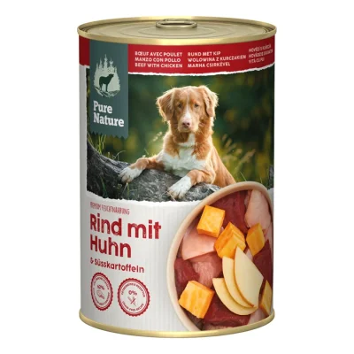 Pure Nature Nourriture humide Chien Adulte 6 x 400 g mit Huhn und Rind