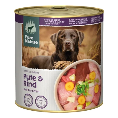 Pure Nature nourriture humide chien adulte 6 x 800 g Dinde & bœuf