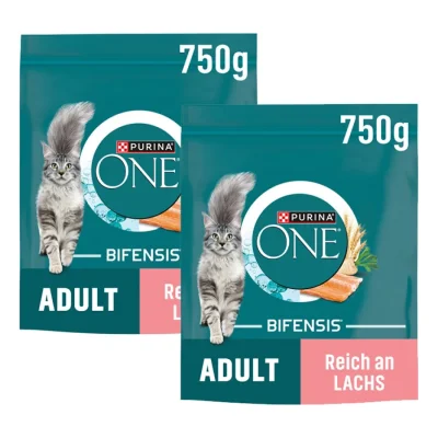 Purina ONE Bifensis Adult Saumon et céréales 2x750 g
