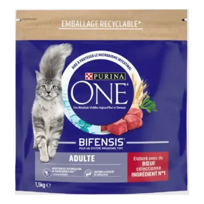 Purina ONE Croquettes pour Chat Adulte au Boeuf et aux Céréales 1,5 kg