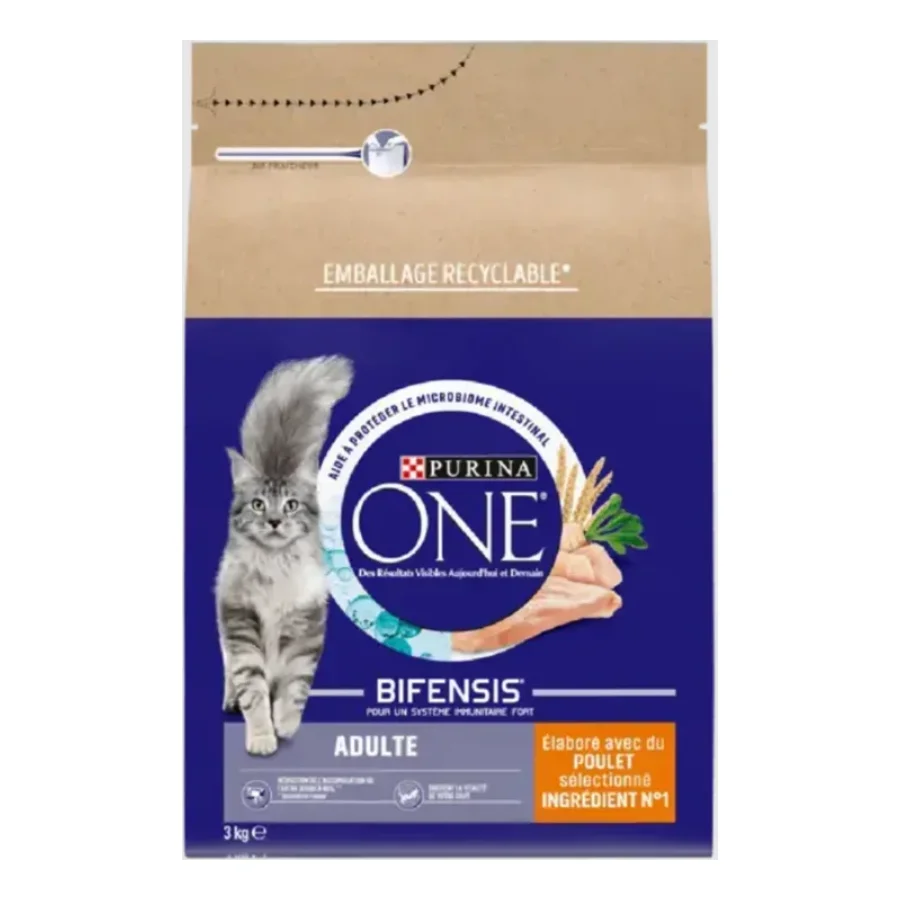Purina ONE Croquettes pour Chat Adulte au Poulet et aux Céréales 3 kg