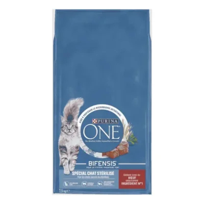 Purina ONE Croquettes pour Chat Stérilisé au Bœuf et au Blé 7,5 kg