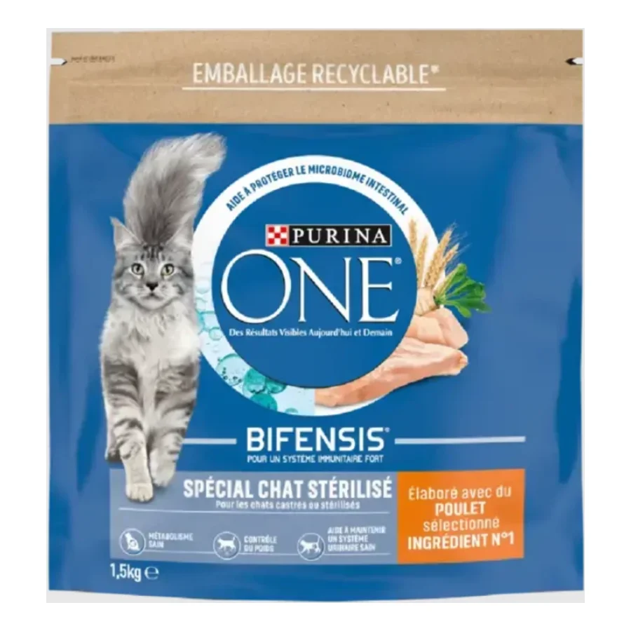 Purina ONE Croquettes pour Chat Stérilisé au Poulet 1,5 kg